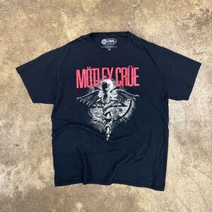 Mötley Crüe Mens Large Black Rock Band T Shirt Dr Feelgood Caduceus